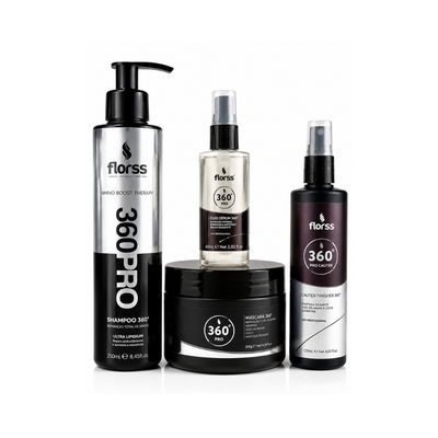Kit 360° PRO + Óleo Sérum Florss – Reconstrução Capilar Completa