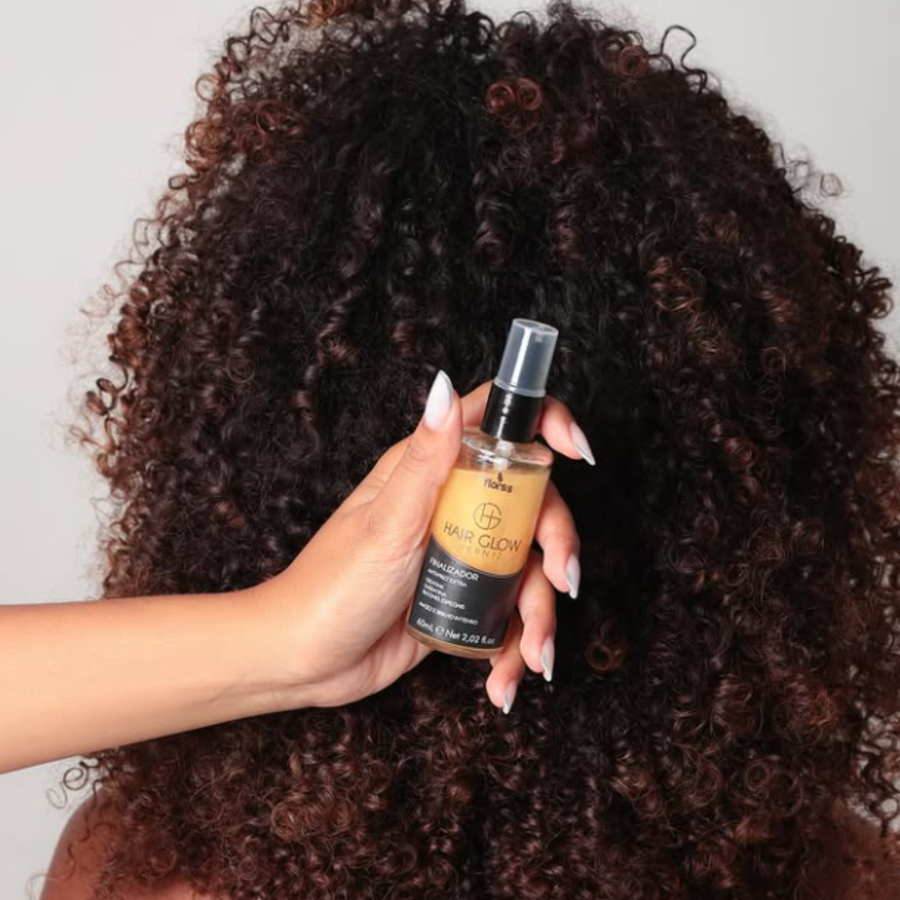Hair Glow Verniz Dourado 60ml Florss – Brilho Intenso e Controle de Frizz
