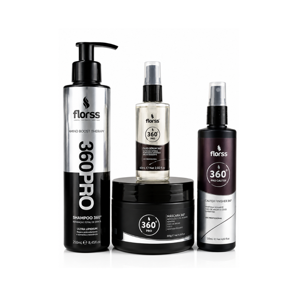 Kit 360° PRO + Óleo Sérum Florss – Reconstrução Capilar Completa
