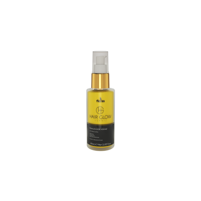 Hair Glow Verniz Dourado 60ml Florss – Brilho Intenso e Controle de Frizz